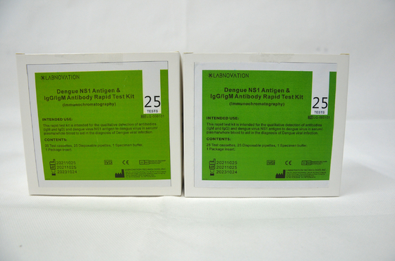 ISO9001 IgG IgM कॉम्बो डेंगू NS1 Ag रैपिड टेस्ट किट 25PCS